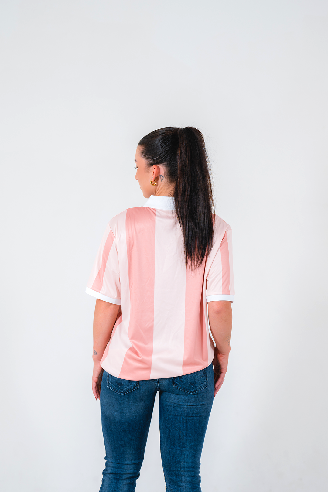 Classic Retro Jersey - Pink/White