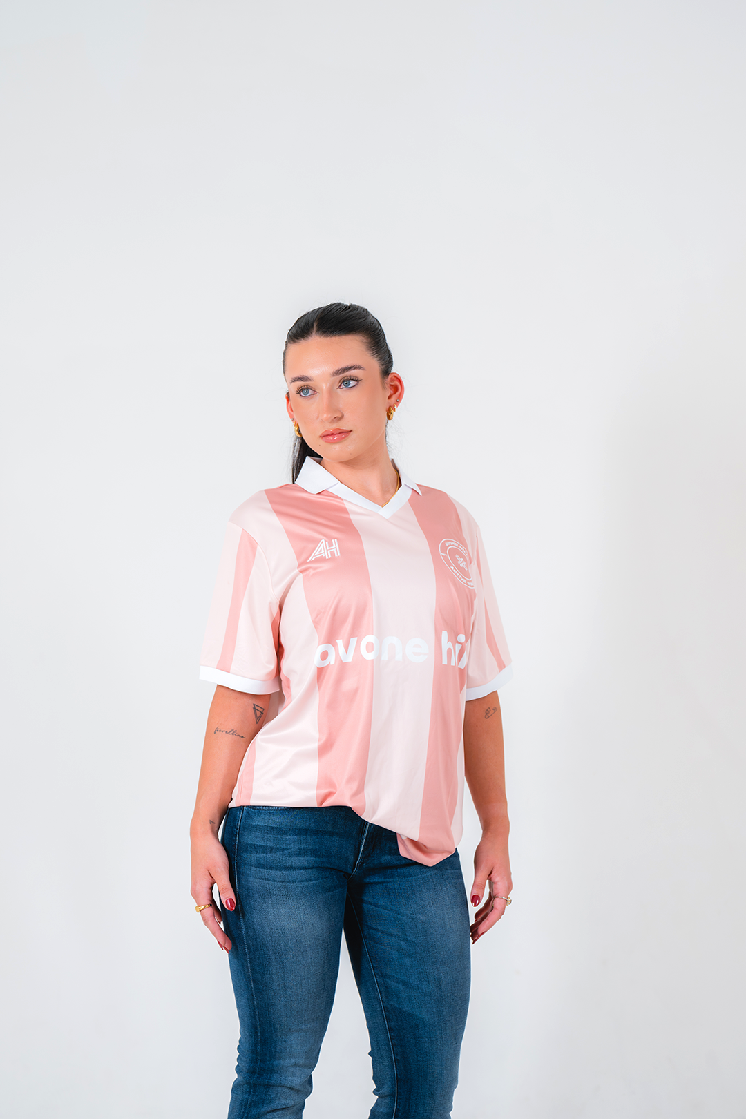 Classic Retro Jersey - Pink/White